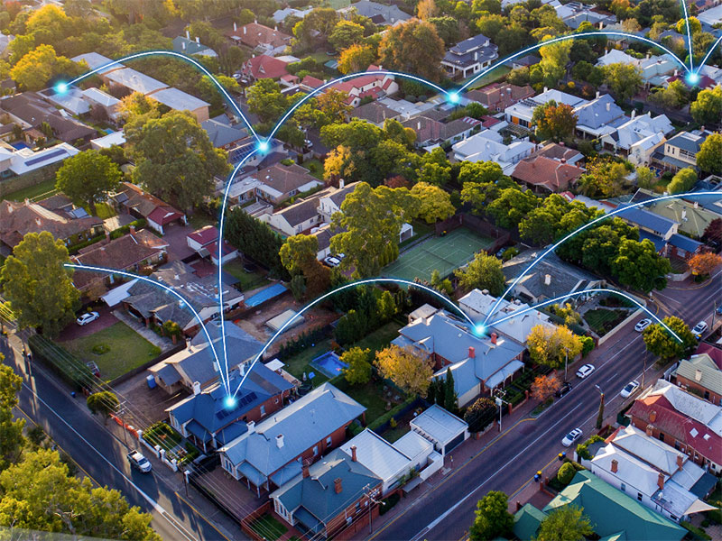 Unley homes with connecting solar line