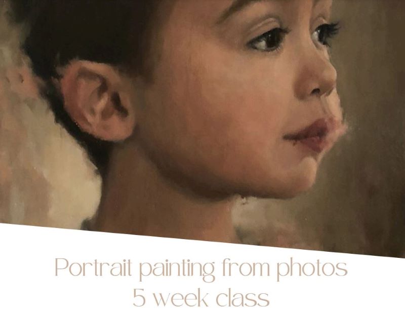 Ignacio Rojas portrait painting from photos 5 week class