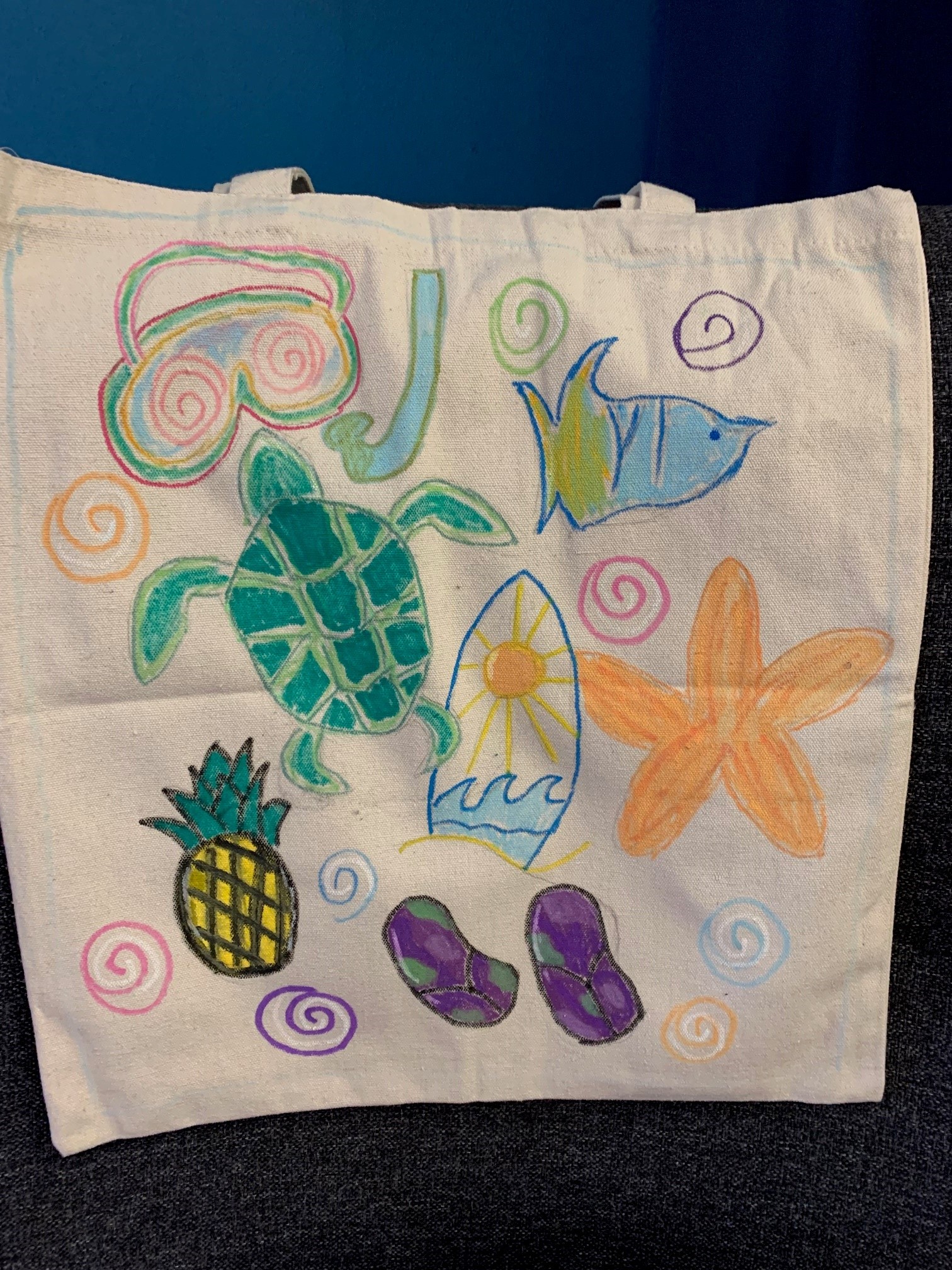 ocean creature tote bag